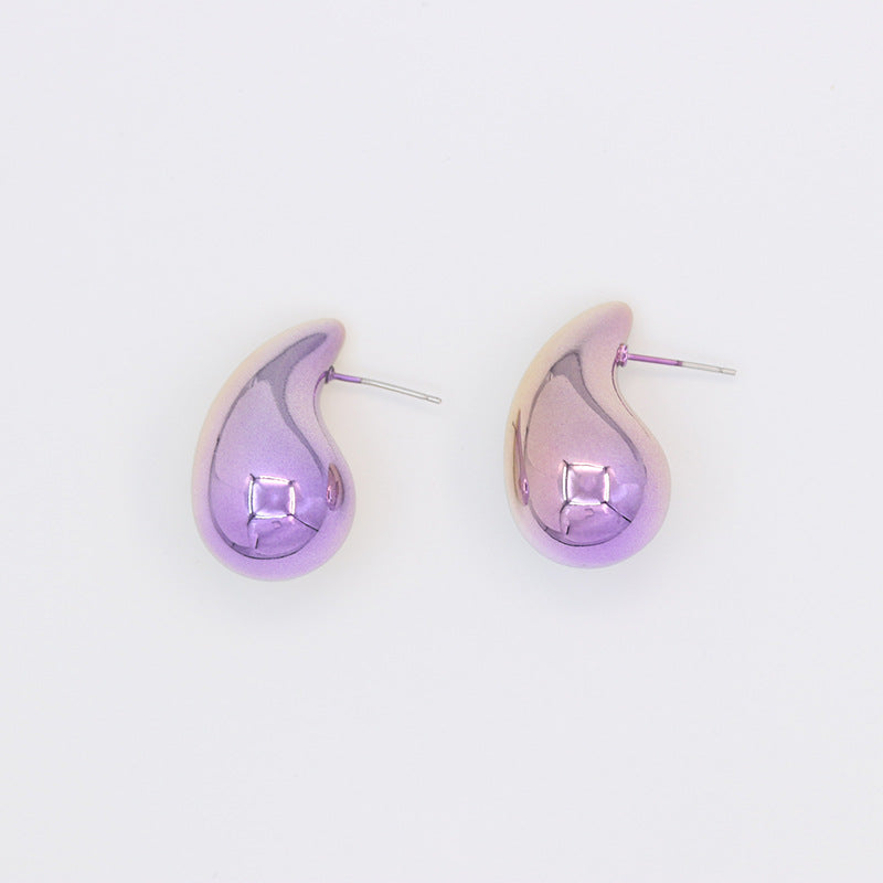 Wholesale Water Droplet Electroplated Acrylic Earrings